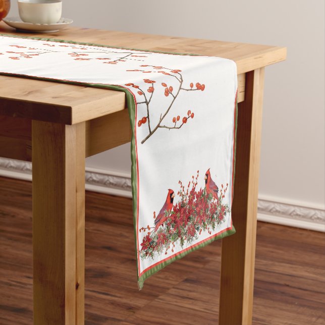Chemin De Table Court Cardinaux de Noël Courte Table Runner (In Situ)
