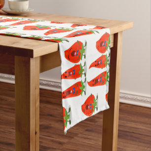 Chemin De Table Court Caricature de piments chantants mignons