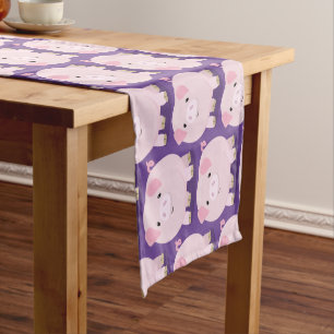 Chemin De Table Court Caricature de porc mignon rose pot vendue