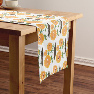 Chemin De Table Court Caricature joli tournesol souriant illustration