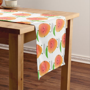Chemin De Table Court Caricature mignonne de mangue joyeuse