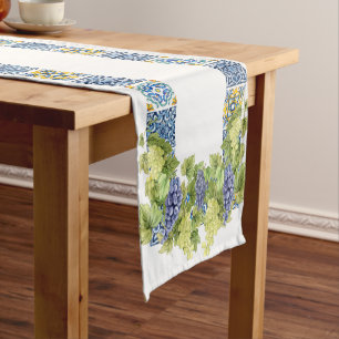 Chemin De Table Court Carrelage méditerranéen Sicilien lumineux Raisins 