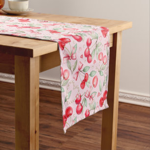 Chemin De Table Court Cerise sur le Baby shower supérieur Coquette rose