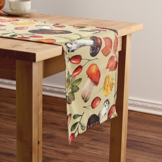 Chemin De Table Court Champignons d'automne (In Situ)