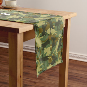 Chemin De Table Court Chats Camouflage Woodland Courte Table Runner