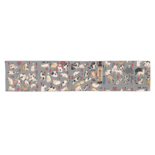 Chemin De Table Court chats japonais Ukiyo-e Funny kitty