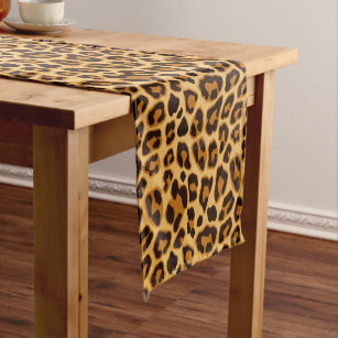 Chemin De Table Court Cheetah Monogram Cuir et léopard