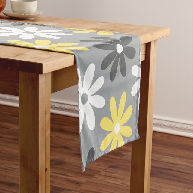 Chemin De Table Court Chemin de Table Florale gray and yellow (In Situ)