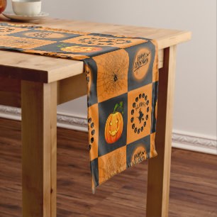 Chemin De Table Court Chessboard d'Halloween