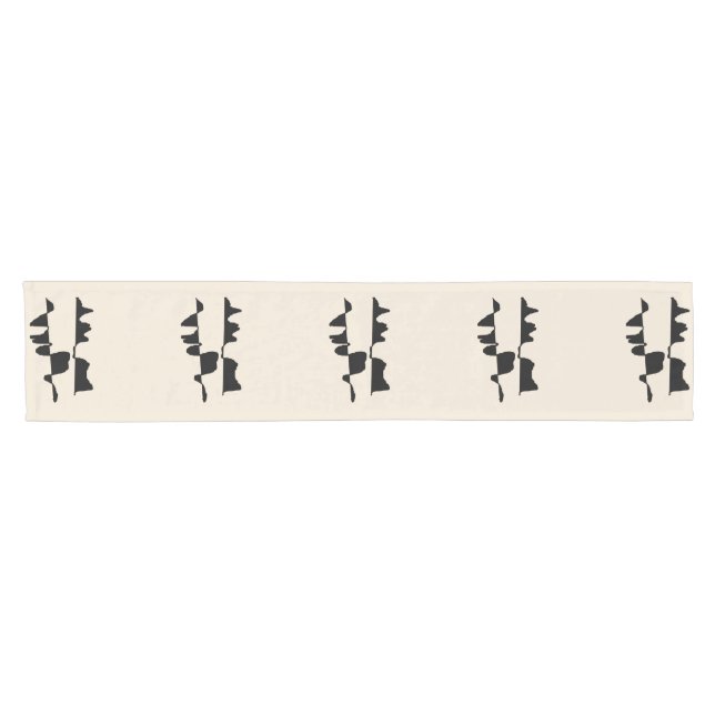 Chemin De Table Court Chic Abstrait Dual Face (Horizontal)