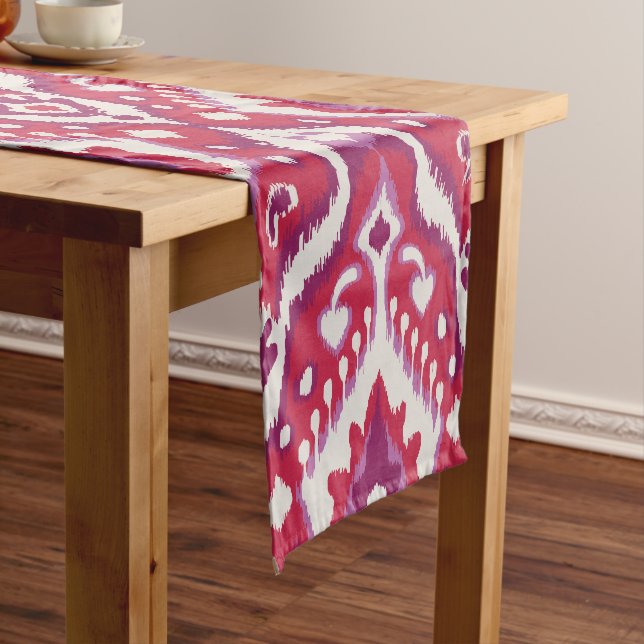 Chemin De Table Court Chic motifs tribaux kat rouge et violet (In Situ)