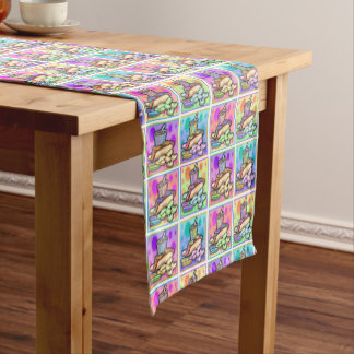CHEMIN DE TABLE COURT CHIEN CHAUD ART POP
