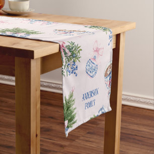 Chemin De Table Court Chinoiserie Pink Table Runner