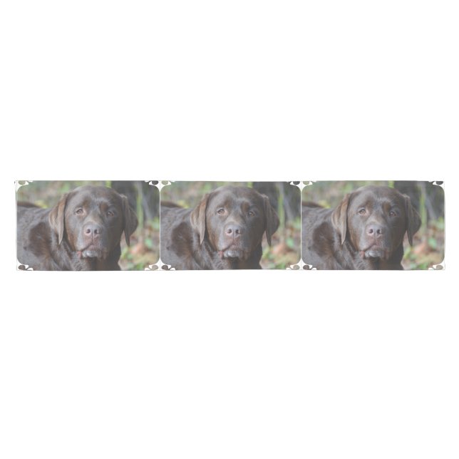 Chemin De Table Court Chocolat adorable labrador retriever (Horizontal)