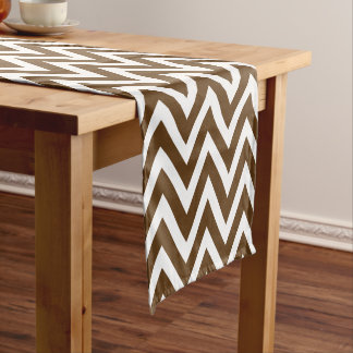 Chemin De Table Court Chocolat Brown moderne Chevron raypes