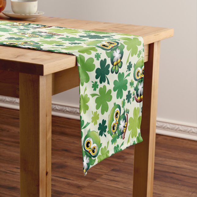 Chemin De Table Court Chouette Bébé Mignon Saint Patrick Dessin Animé (In Situ)
