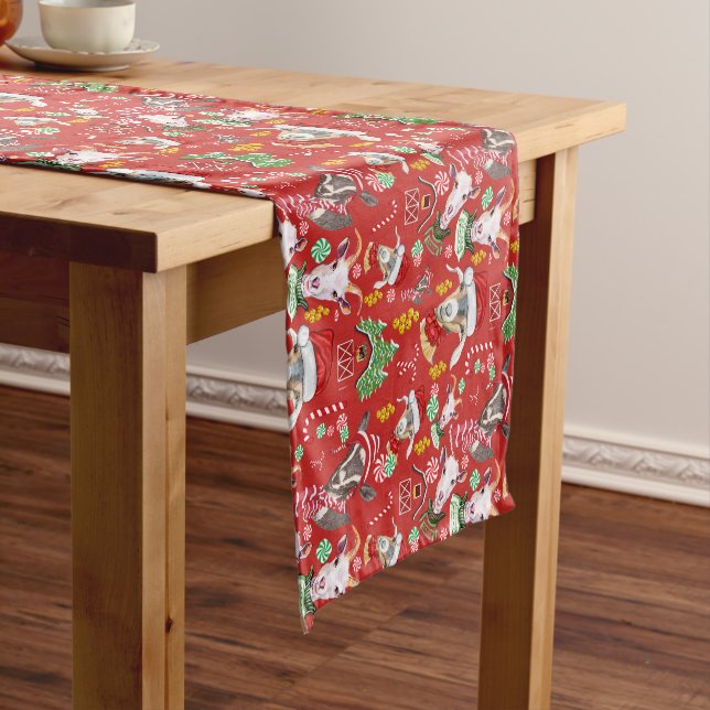 Chemin De Table Court Christmas GOATS Bonbons et cloches de Jingle GetYe (In Situ)