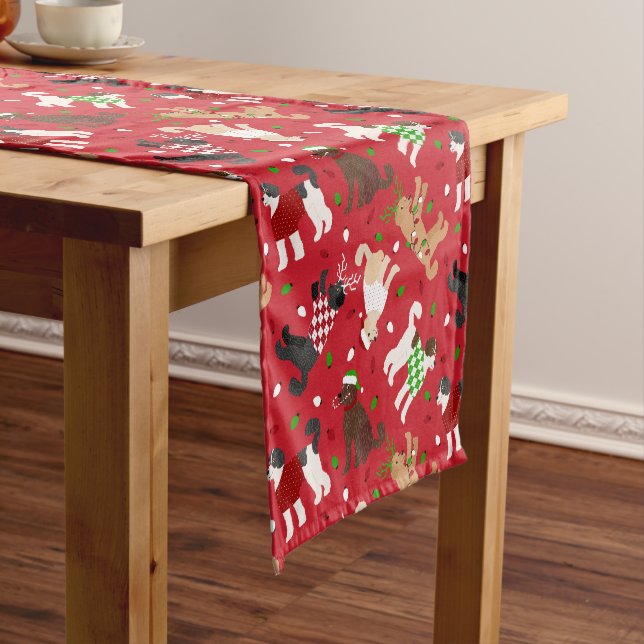 Chemin De Table Court Christmas Goldendoodle Labradoodle (In Situ)