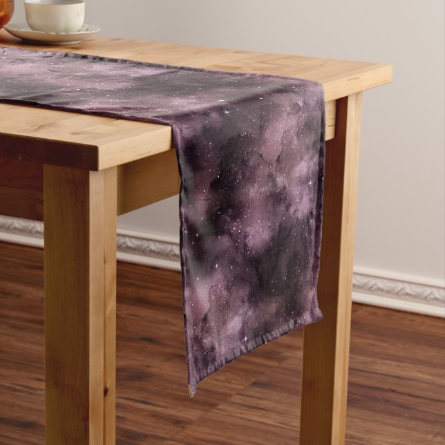 Chemin De Table Court Ciel céleste aquarelle violet   (In Situ)