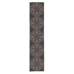 Chemin De Table Court Ciel en arc-en-ciel de Mandala