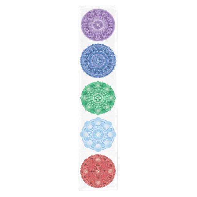 Chemin De Table Court Cinq éléments Mandala Multi-Color Table Runner (Devant)