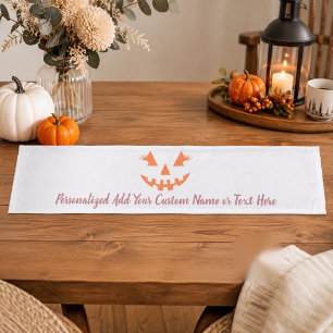 Chemin De Table Court Citrouille personnalisée Jack O Lantern Halloween