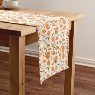 Chemin De Table Court Citrouille Pie Automne Motif d'automne