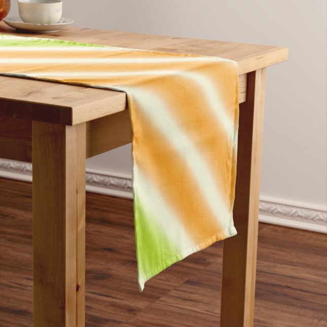 Chemin De Table Court Citrus Citrus Citron Lime Et Orange Stripes (In Situ)