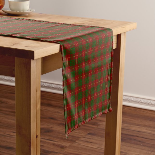 Chemin De Table Court Clan Cameron Tartan Plaid (In Situ)