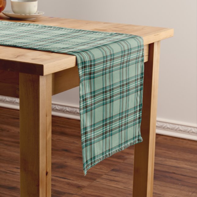 Chemin De Table Court Clan Kelly Tartan Motif Irish Plaid (In Situ)
