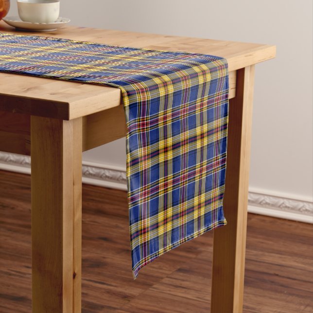 Chemin De Table Court Clan Murtaugh Tartan Motif Irish Plaid (In Situ)