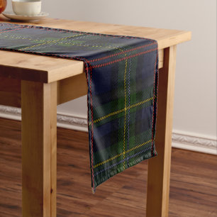Chemin De Table Court Clan Plaid Malcolm Vert Tartan Rustique