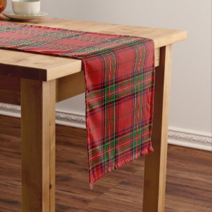 Chemin De Table Court Clan Stewart Royal Scottish Tartan Plaid Motif