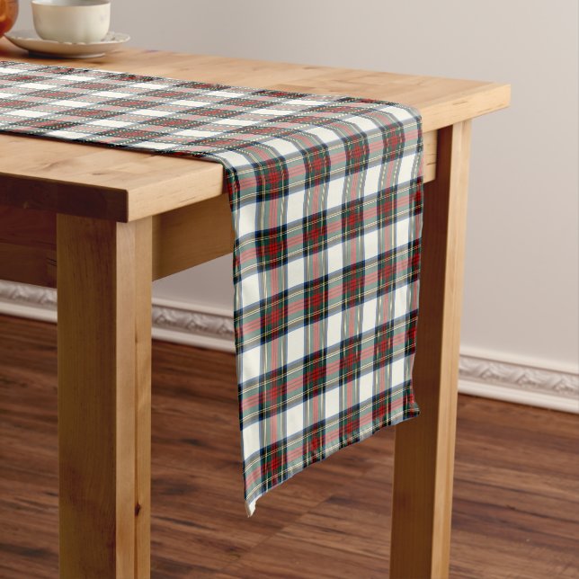 Chemin De Table Court Clan Stewart Scottish Dress Tartan (In Situ)