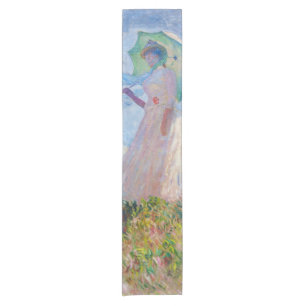 Chemin De Table Court Claude Monet - Femme à l'ombrelle tournée vers la 