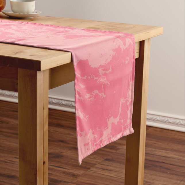Chemin De Table Court Cloud marbré rose abstrait (In Situ)