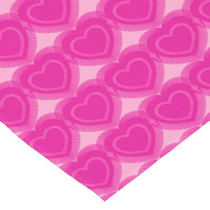 Chemin De Table Court Coeurs Abstraits modernes - Fuchsia rose