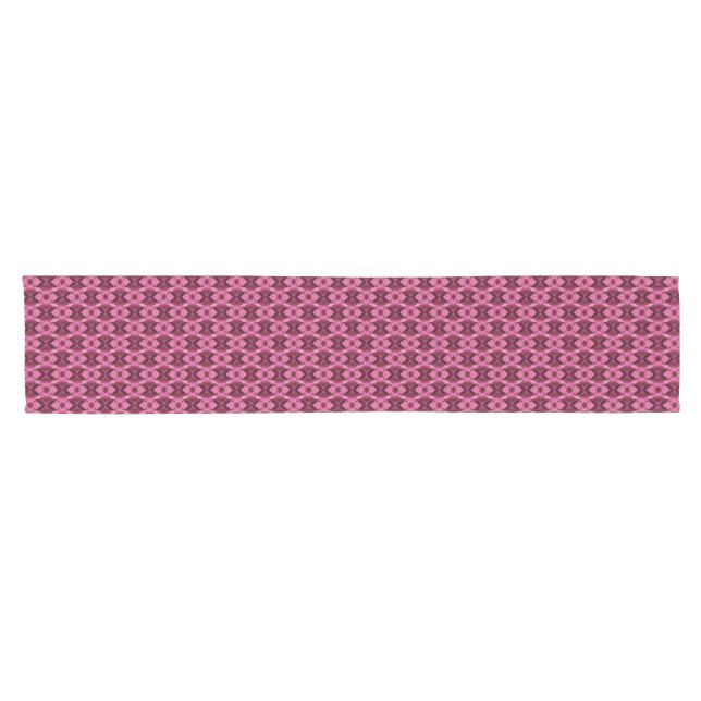 Chemin De Table Court Coeurs Damas roses (Horizontal)