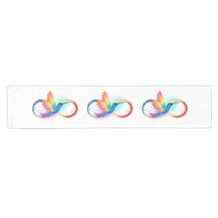 Chemin De Table Court Colibri arc-en-ciel avec symbole Infinity