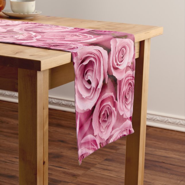 Chemin De Table Court collage de roses roses roses (In Situ)