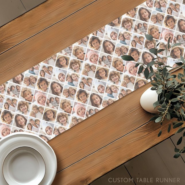 Chemin De Table Court Collage personnalisé 12 Photo - Tout sur Motif (Custom Table Runner - Photo Collage)