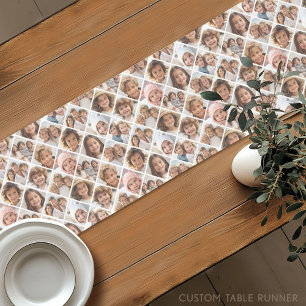 Chemin De Table Court Collage personnalisé 12 photos - Motif partout