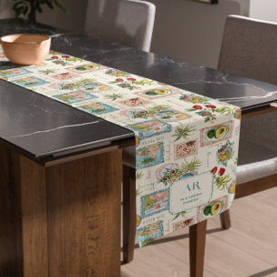 Chemin De Table Court Coloré Mexique Voyage Imprimer Monogramme