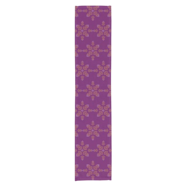 Chemin De Table Court Conception de Kolam minimal violet d'Inde du Sud (Devant)