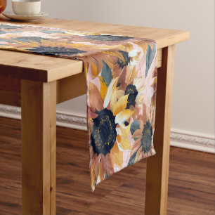 Chemin De Table Court Conception de l'aquarelle de tournesol