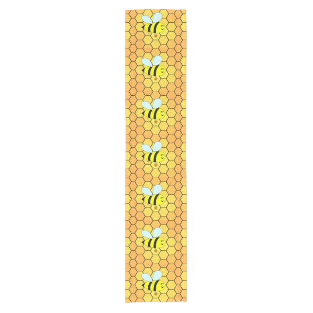 Chemin De Table Court Conception de printemps abeille  (Devant)