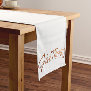Chemin De Table Court Conception de script Thanksgiving Give Thanks