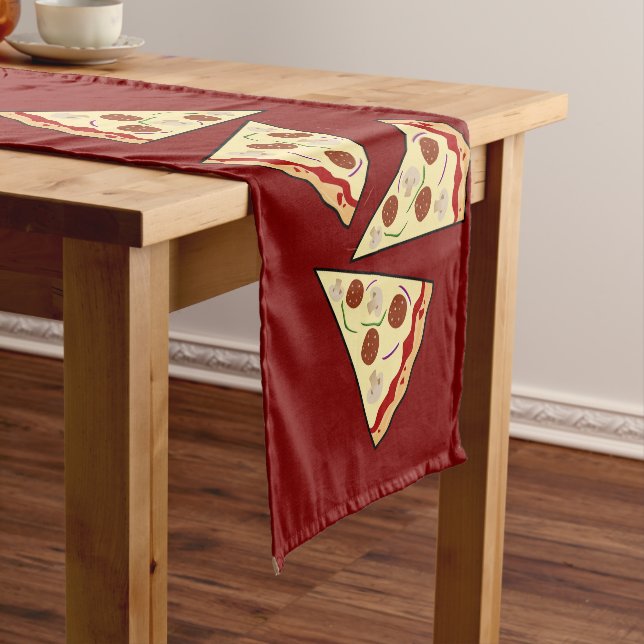 Chemin De Table Court Conception de tranches de pizza  (In Situ)
