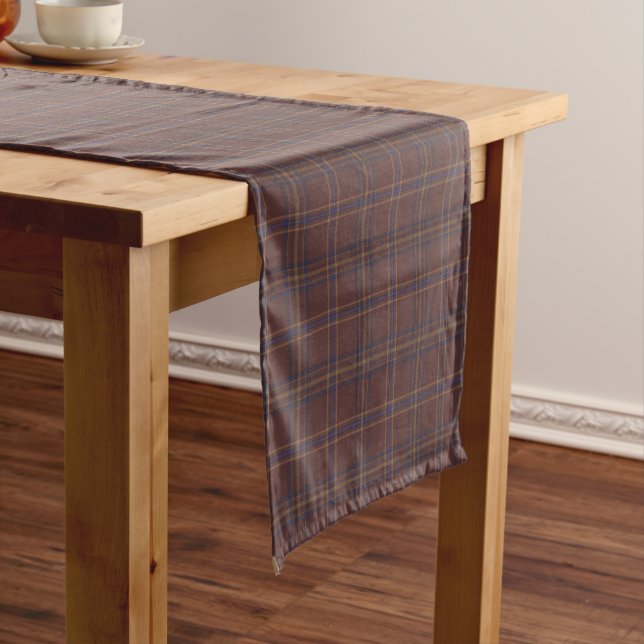 Chemin De Table Court Congo Brown and Spicy Mix Plaid (In Situ)