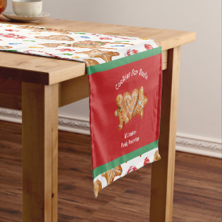 Chemin De Table Court Cookies de Noël pour Père Noël White